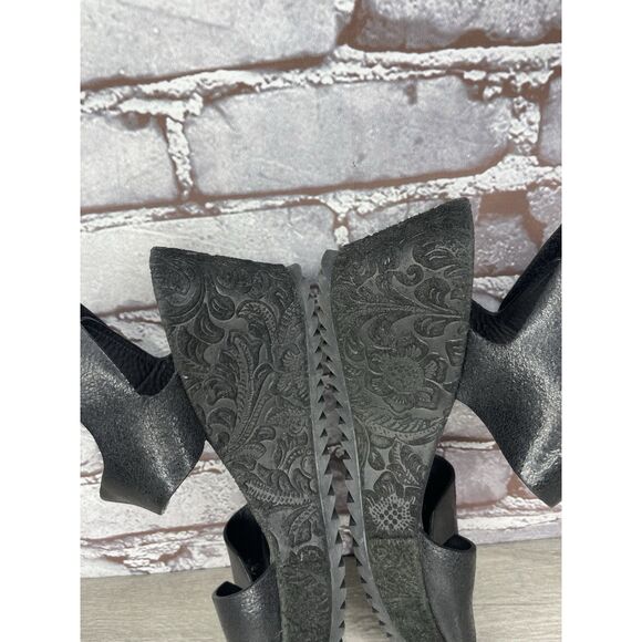 Pedro Garcia Black Leather Platform Suede Wedge Ankle Strap Sandals Women 37.5EU - Picture 10 of 16